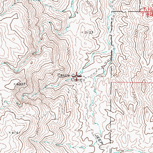 Topographic Map of Castle Creek Cabin, AZ