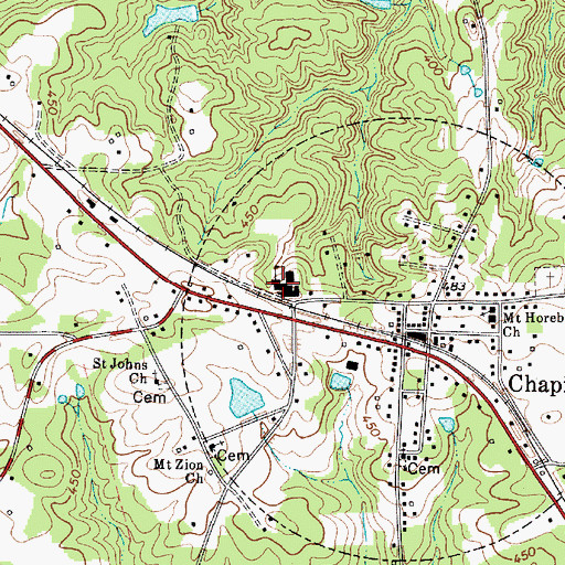 Topographic Map of Chapin Police Department, SC