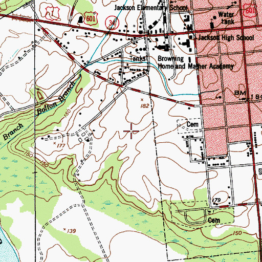 Topographic Map of South Carolina Highway Patrol Troop 1 Post B, SC
