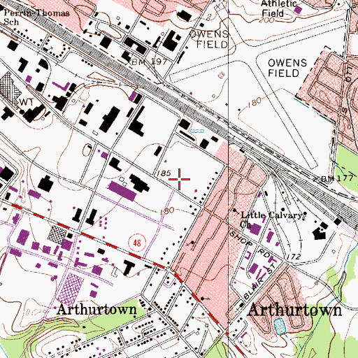 Topographic Map of South Carolina Highway Patrol Troop 1 Post D, SC