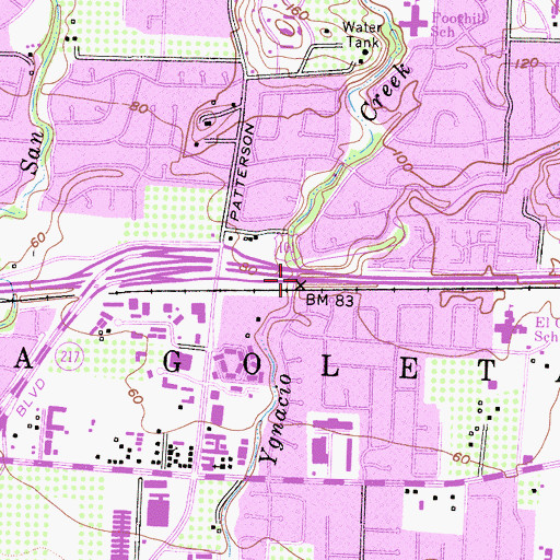 Topographic Map of San Antonio Creek, CA