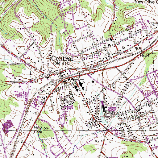 Topographic Map of South Carolina Highway Patrol Troop 3 Post B, SC