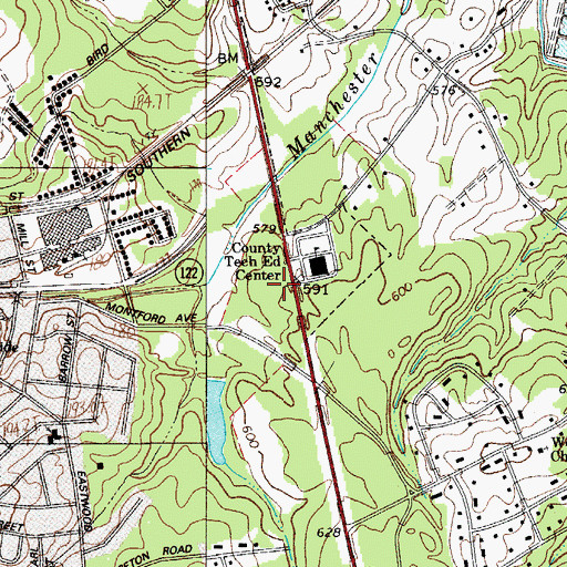 Topographic Map of South Carolina Highway Patrol Troop Four Post B, SC