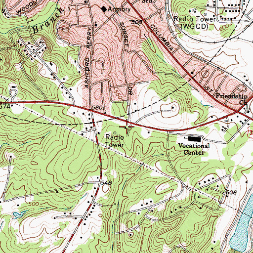 Topographic Map of South Carolina Highway Patrol Troop 4 Post C, SC