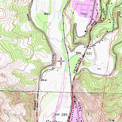 Topographic Map of San Antonio Creek, CA