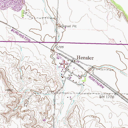 Topographic Map of Oliver County Sheriff Department, ND