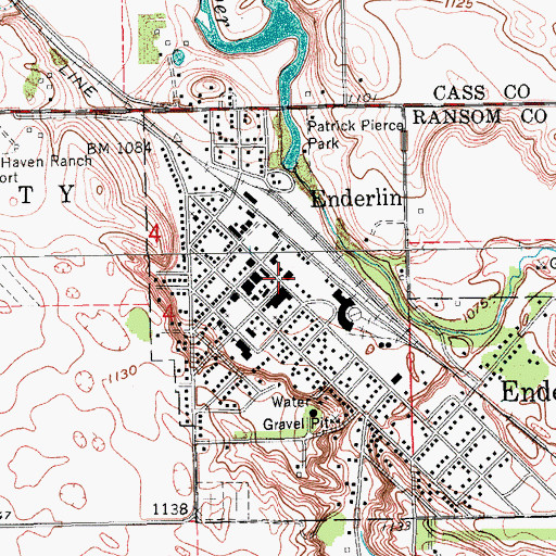 Topographic Map of Enderlin Police Department, ND