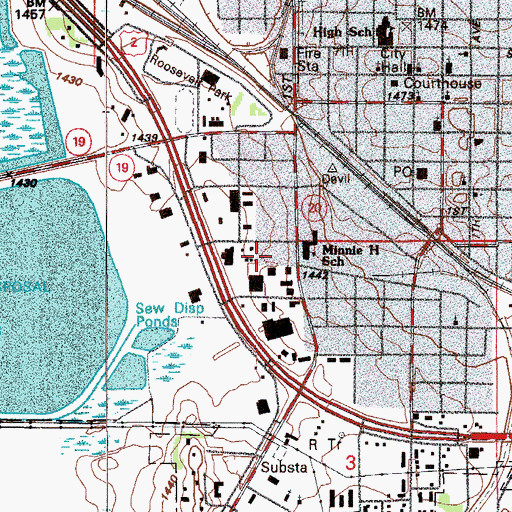 Topographic Map of Ramsey County Sheriff's Office, ND