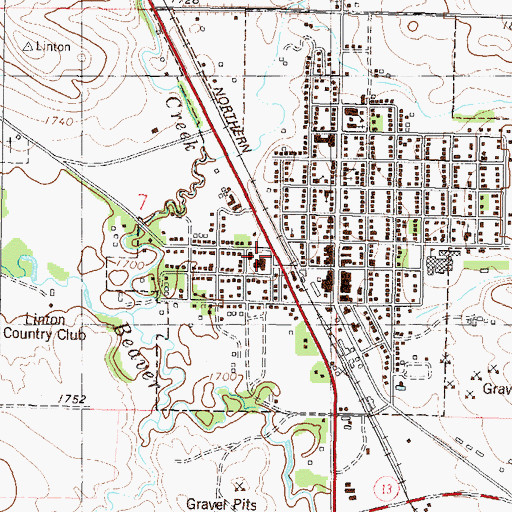 Topographic Map of Emmons County Sheriff's Office, ND
