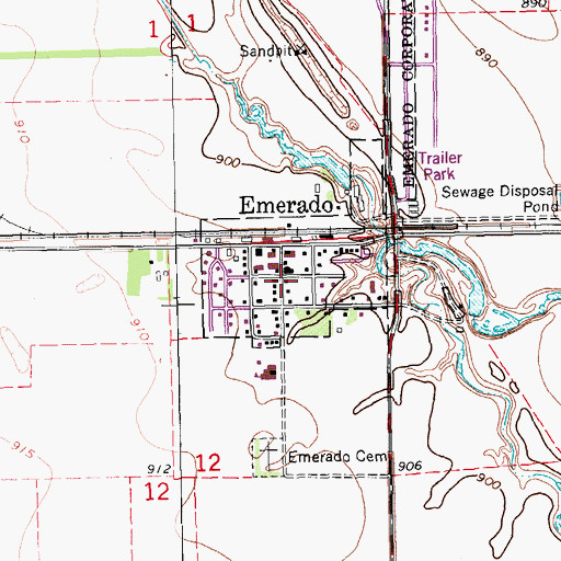 Topographic Map of Emerado Police Department, ND