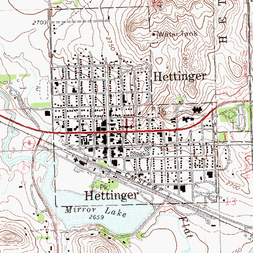 Topographic Map of Adams County Sheriff's Office, ND