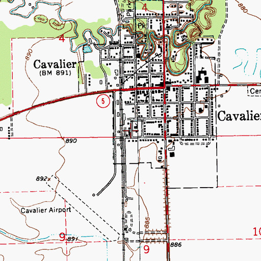 Topographic Map of Pembina County Sheriff's Office, ND