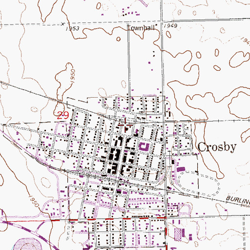 Topographic Map of Divide County Sheriff's Office, ND