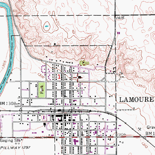 Topographic Map of LaMoure County Sheriff's Office, ND