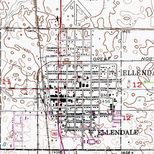 Topographic Map of Dickey County Sheriff's Office, ND