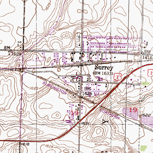 Topographic Map of Surrey Police Department, ND