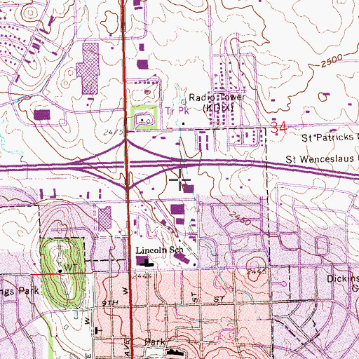Topographic Map of Stark County Sheriff's Office, ND