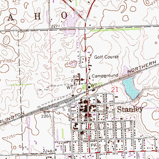 Topographic Map of Mountrail County Sheriff's Office, ND