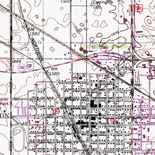 Topographic Map of Foster County Sheriff's Office, ND