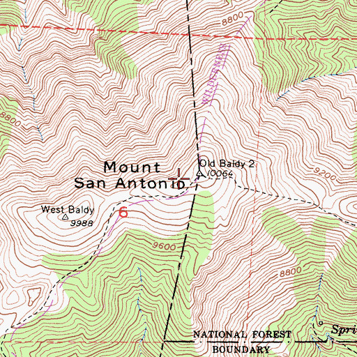 Topographic Map of Mount San Antonio, CA