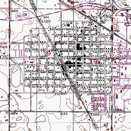 Topographic Map of Carrington Police Department, ND