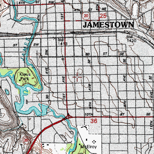 Topographic Map of Stutsman County Sheriff's Office, ND