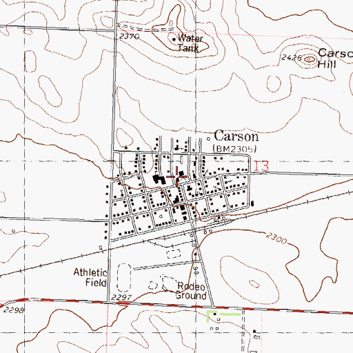 Topographic Map of Grant County Sheriff's Office, ND
