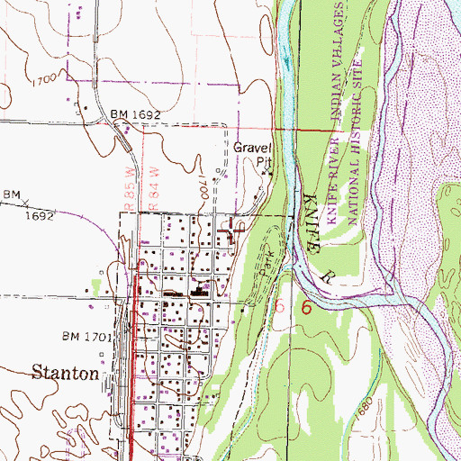 Topographic Map of Mercer County Sheriff's Office, ND