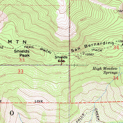 Topographic Map of San Bernardino Mountains, CA