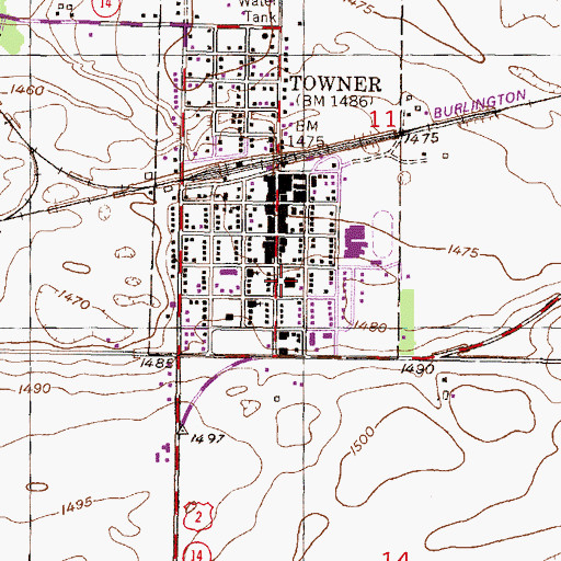 Topographic Map of McHenry County Sheriff's Office, ND
