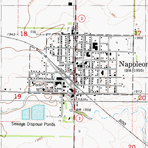 Topographic Map of Logan County Sheriff's Office, ND