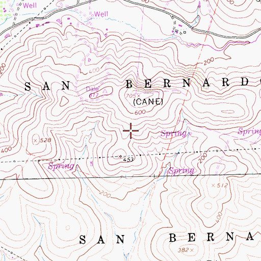 Topographic Map of San Bernardo, CA