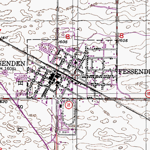 Topographic Map of Fessenden Police Department, ND