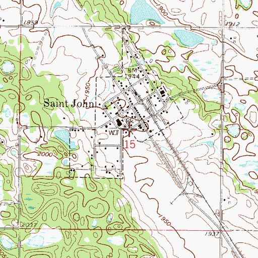 Topographic Map of Saint John Police Department, ND