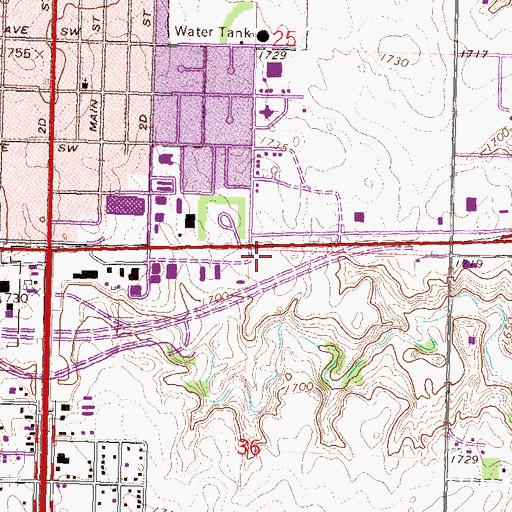 Topographic Map of North Dakota Highway Patrol Minot, ND