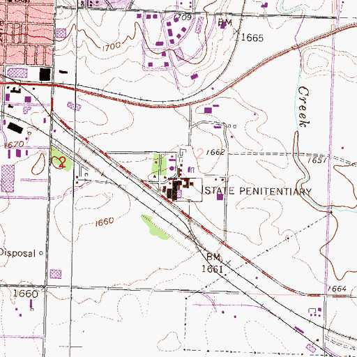 Topographic Map of North Dakota State Penitentiary, ND