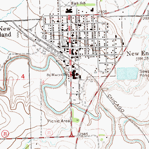 Topographic Map of Dakota Women's Correctional and Rehabilitation Center, ND