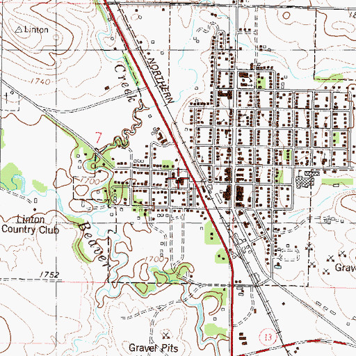 Topographic Map of Emmons County Jail, ND