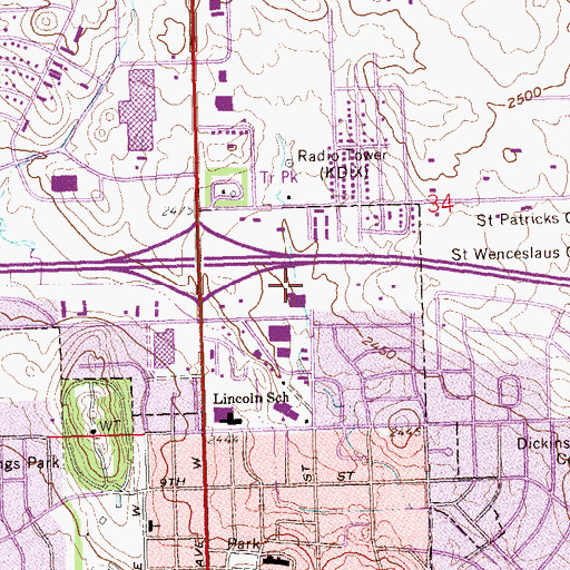 Topographic Map of Southwest Multi-County Jail, ND