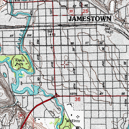 Topographic Map of Stuntsman County Jail, ND