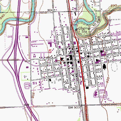 Topographic Map of Traill County Jail, ND