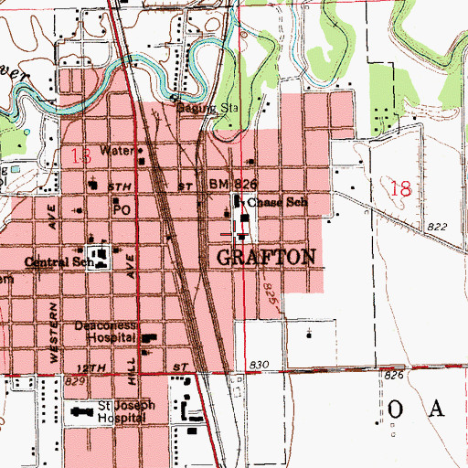 Topographic Map of Walsh County Jail, ND