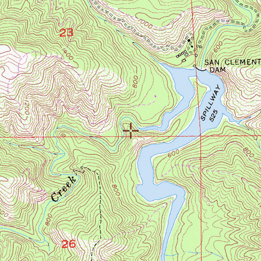Topographic Map of San Clemente Creek, CA