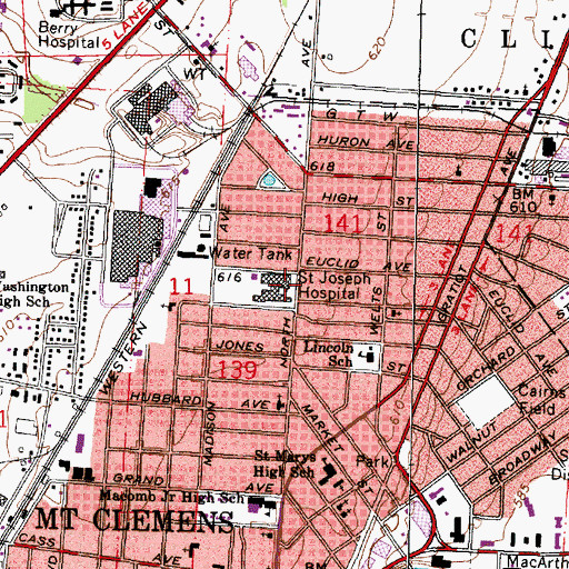 Topographic Map of Select Specialty Hospital - Macomb County, MI