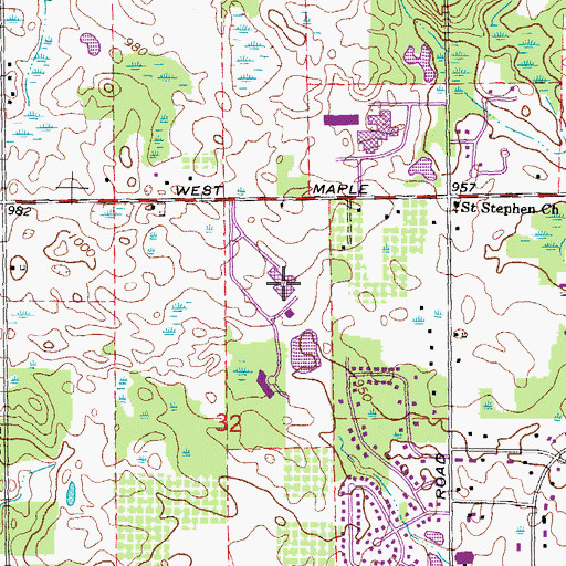 Topographic Map of Henry Ford West Bloomfield Hospital, MI