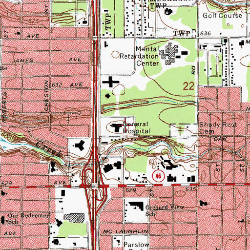 Topographic Map of Life Care Hospitals of Western Michigan, MI