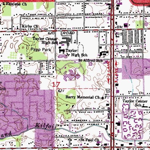 Topographic Map of Select Specialty Hospital - Downriver, MI