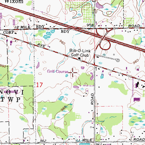 Topographic Map of Providence Park Hospital, MI