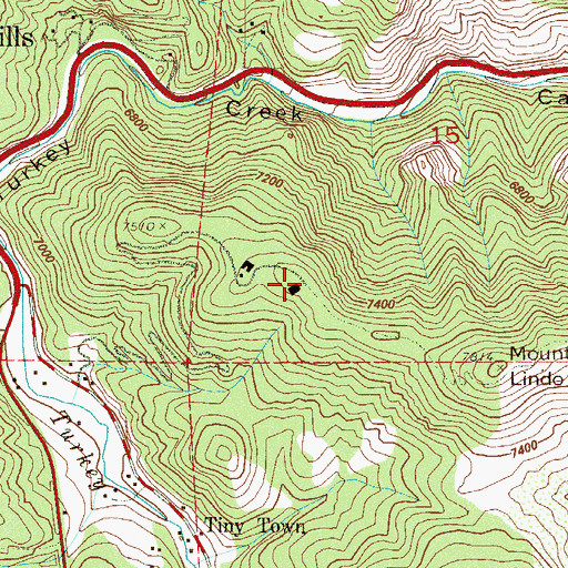 Topographic Map of Olinger Mount Lindo Cemetery, CO