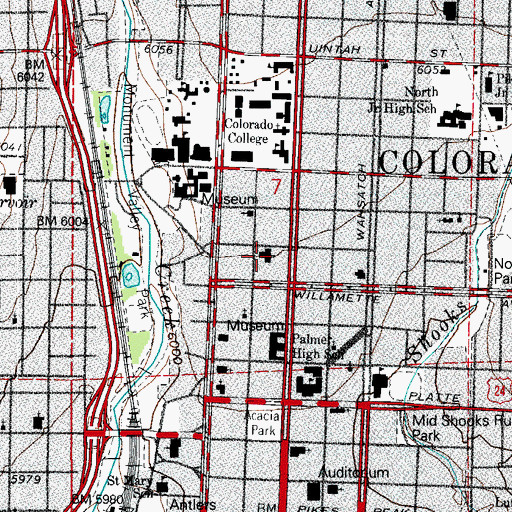 Topographic Map of Grace and Saint Stephen's Episcopal Church Columbarium, CO